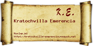Kratochvilla Emerencia névjegykártya
